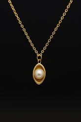 Gold Plated Pearl Planet Pendant Necklace for Women – Minimalist Celestial Jewelry