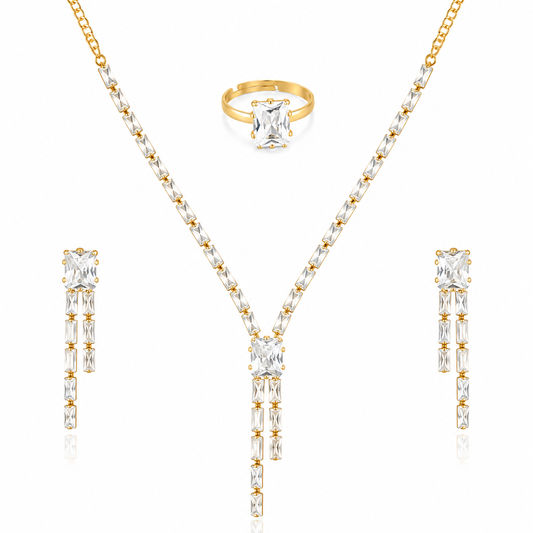 Gold Pearl Necklace Set