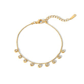 BELARIC Elegant Gold Plated Crystal Charm Bracelet for Women | Minimalist Adjustable Chain Bracelet
