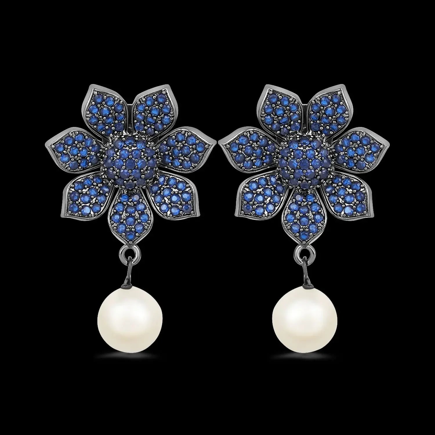 Pearl Drop Dangle Earrings for Women Purple - DZOIR