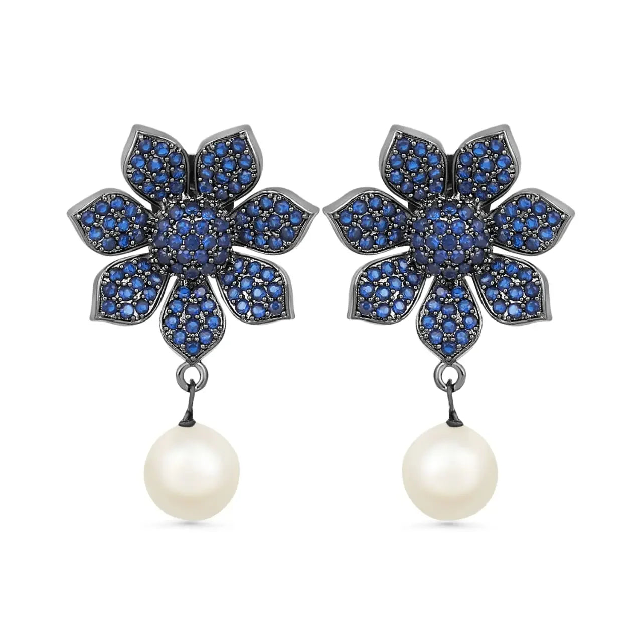 Pearl Drop Dangle Earrings for Women Purple - DZOIR