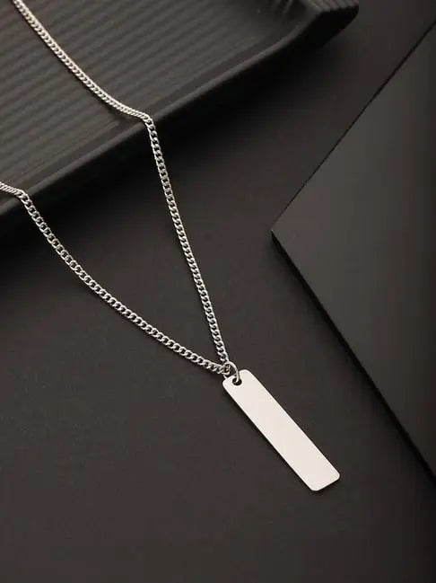 Men’s Stainless Steel Bar Necklace – Sleek & Stylish - DZOIR