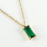 Emerald Green Pendant Necklace - DZOIR
