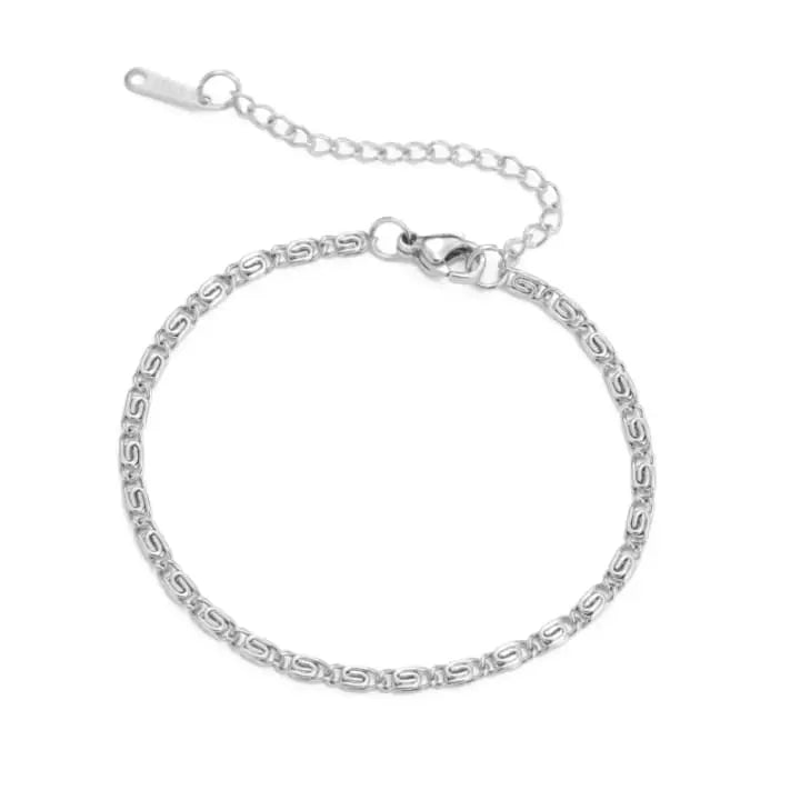 Silver-tone Byzantine chain bracelet product view 6 - BELARIC