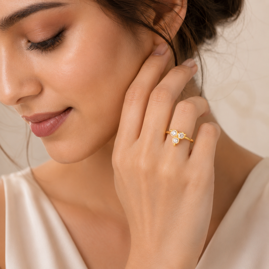 Gold Zircon Ring