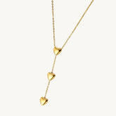 Triple Heart Gold Necklace for Women | Dainty Love-Inspired Layered Pendant - DZOIR