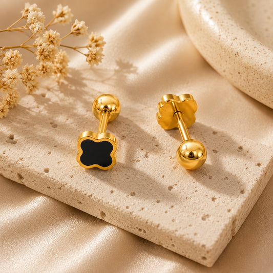 Noir Clover Earrings