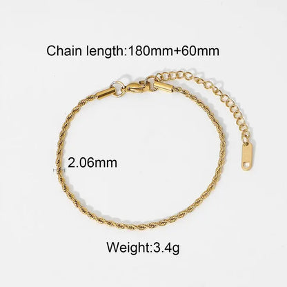 Gold Rope Chain Bracelet - BELARIC