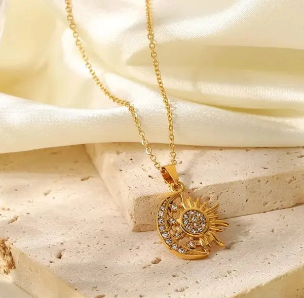 Sun & Moon Pendant Necklace for Women & Girls - BELARIC