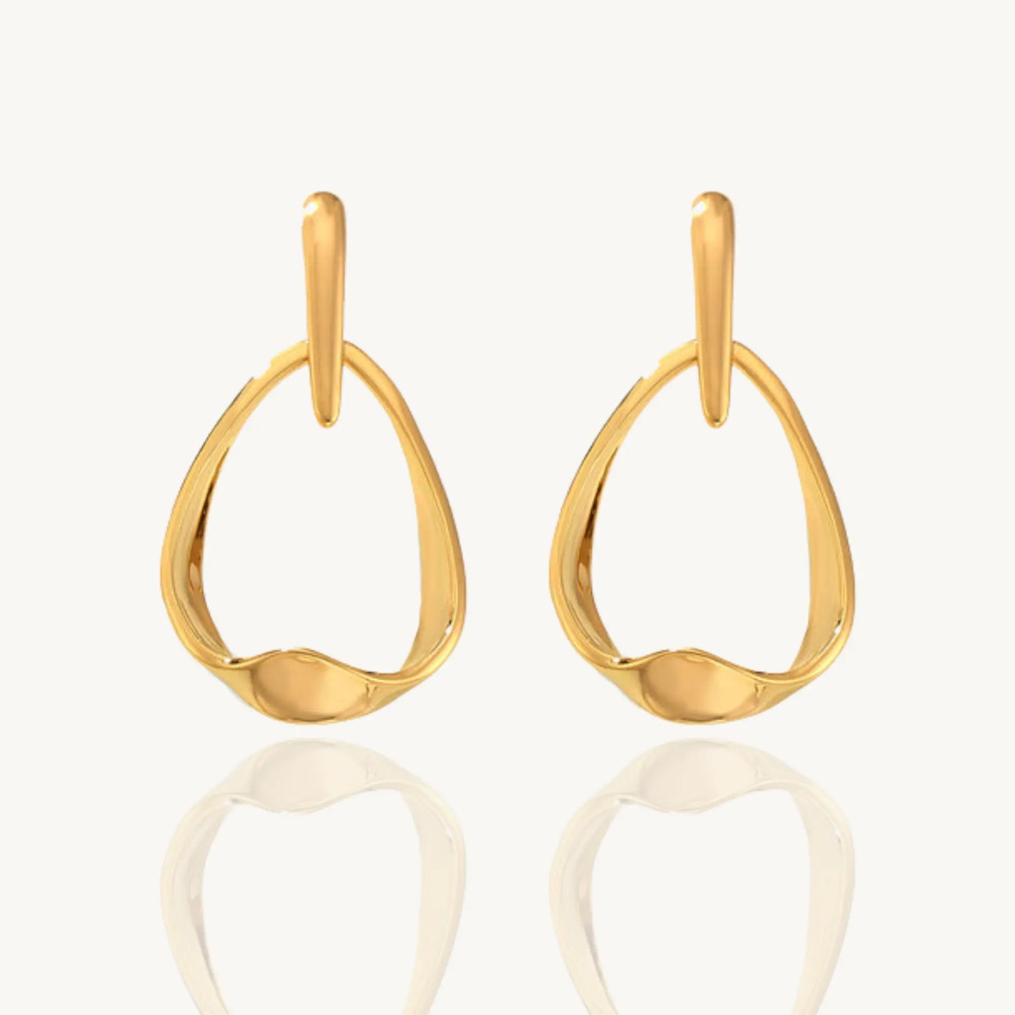Trendy Abstract Gold Plated Drop Earrings – Modern Statement Jewelry - BELARIC