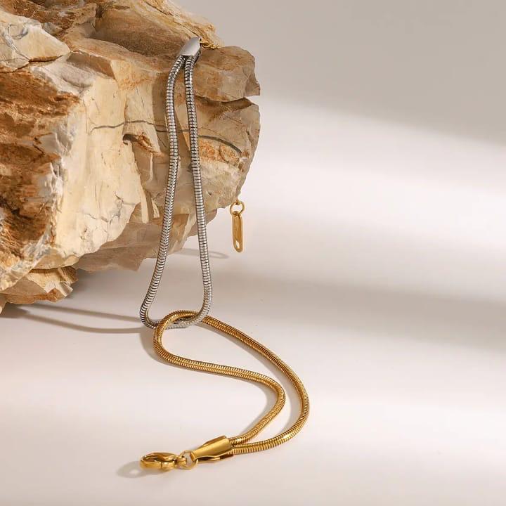 Two-Tone Snake Chain Bracelet