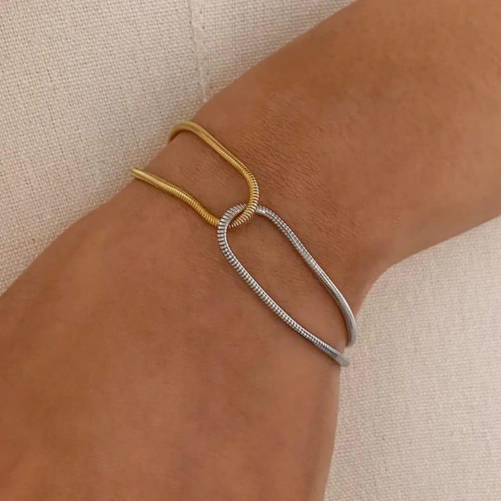 Two-Tone Snake Chain Bracelet
