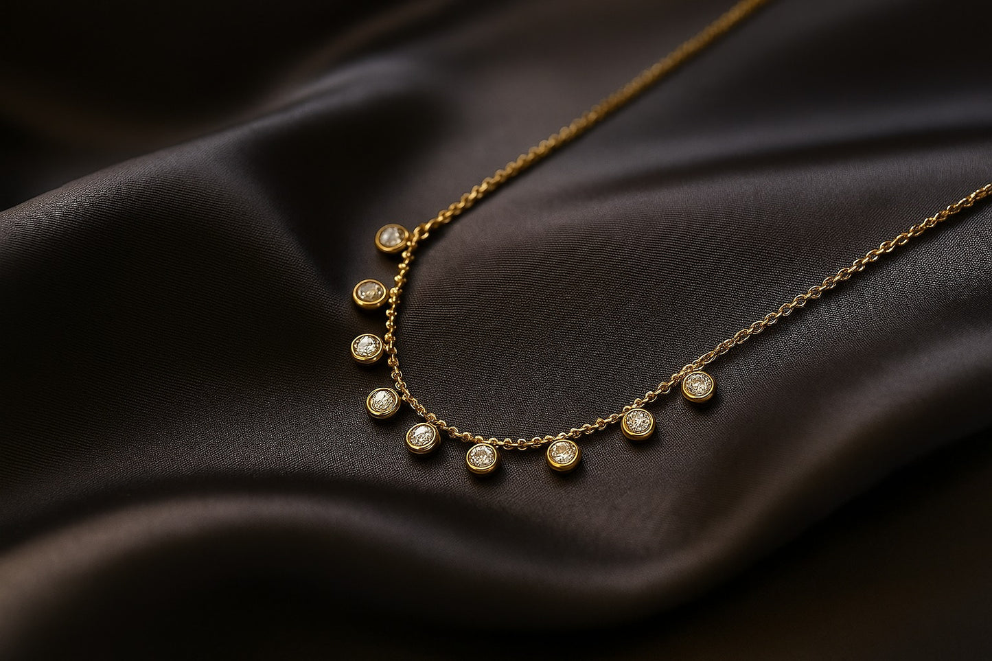 Gold Crystal Drop Necklace