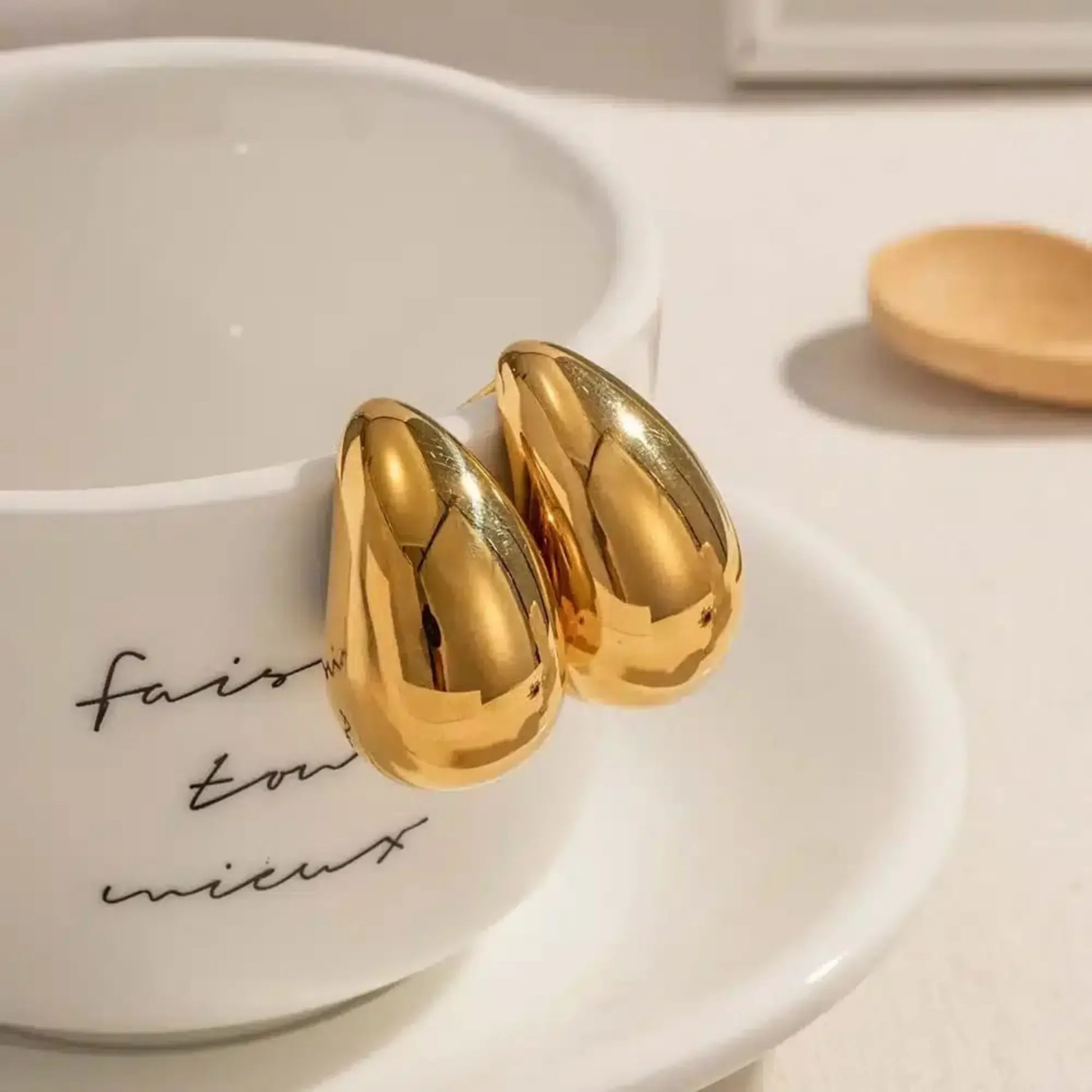 Chunky Water Tea Drop Earrings for Women - BELARIC