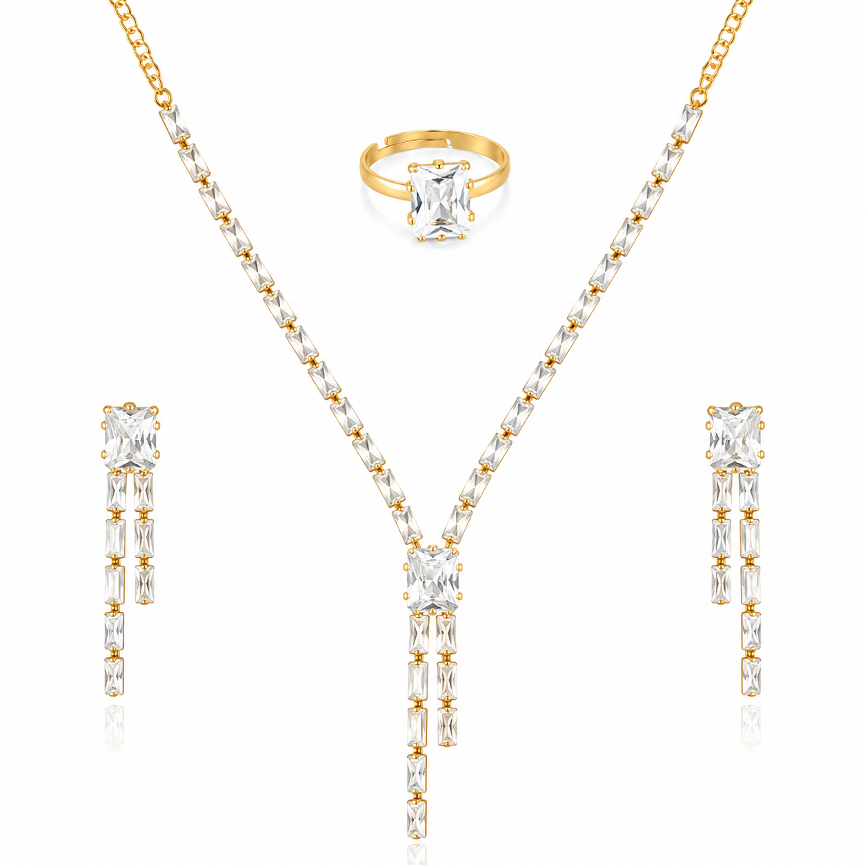 Gold Pearl Necklace Set