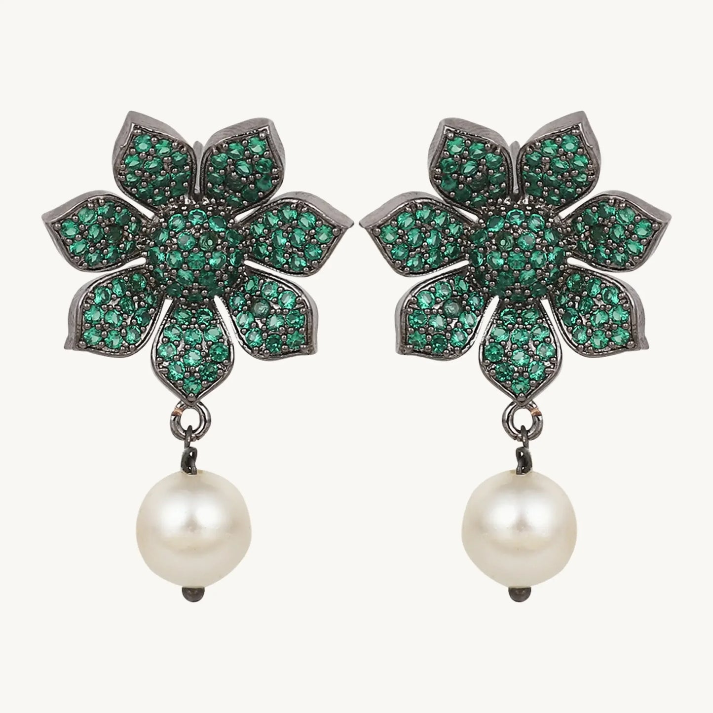 Pearl Drop Dangle Earrings for Women Green - BELARIC
