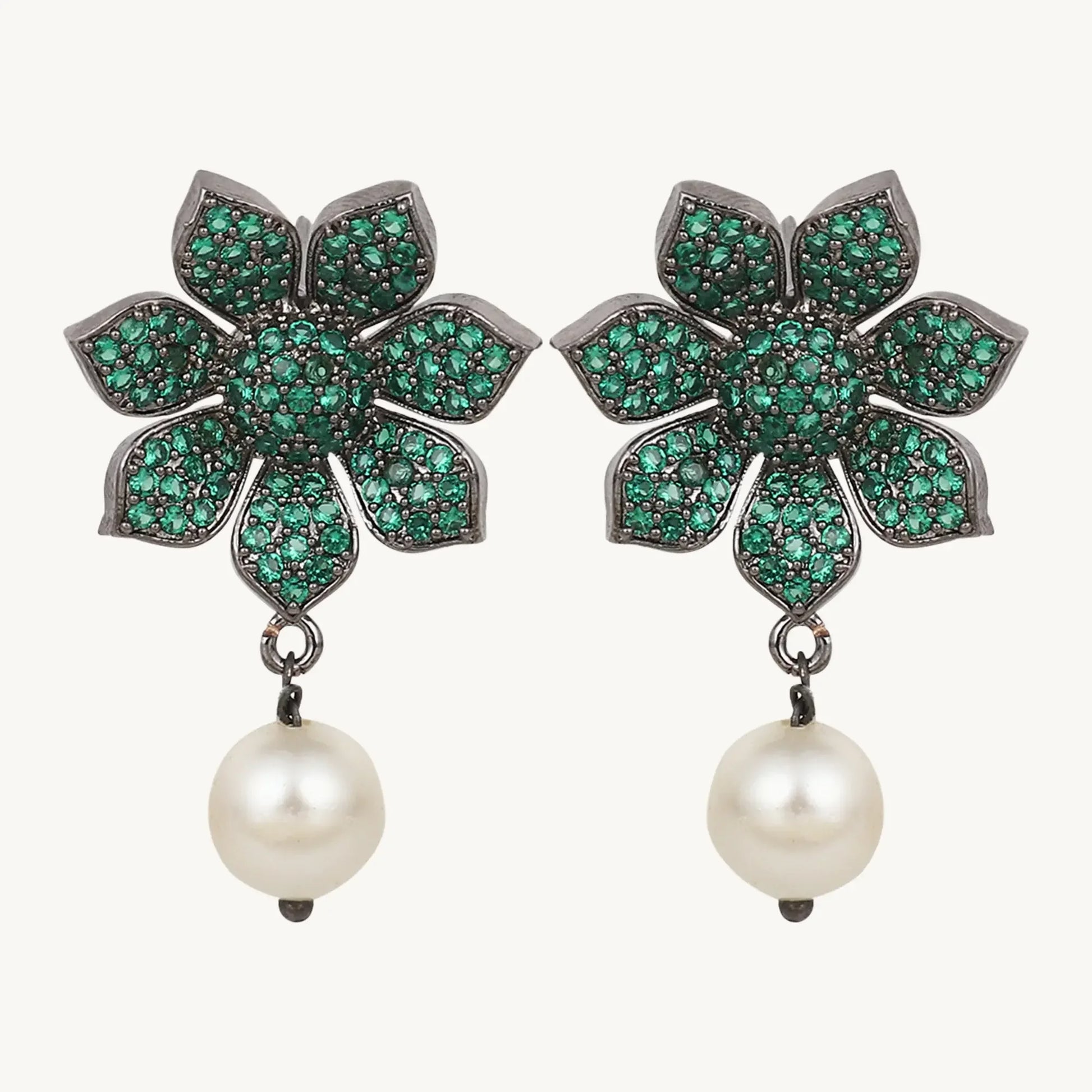 Pearl Drop Dangle Earrings for Women Green - BELARIC