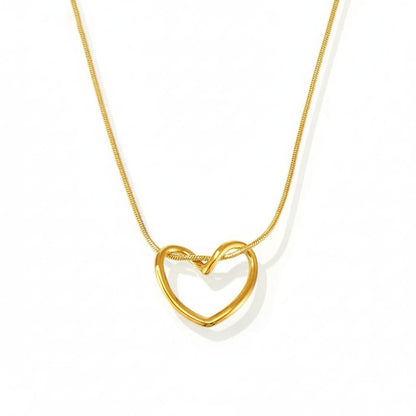 Gold Heart Knot Pendant Necklace