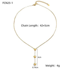 Triple Heart Gold Necklace for Women | Dainty Love-Inspired Layered Pendant - DZOIR