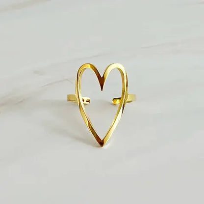 Minimalist Gold Heart Ring - BELARIC