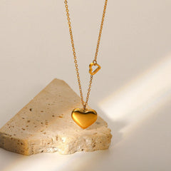 Gold Heart Pendant Necklace – Dainty Minimalist Necklaces for Women