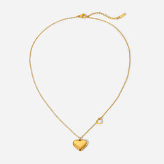 Gold Heart Pendant Necklace – Dainty Minimalist Necklaces for Women