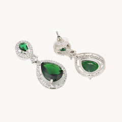 DZOIR Fashion Stylish Dangle Earrings for Women & Girls | Trendy AD Diamond Earrings | Elegant Green Designer Earrings for Parties & Everyday Wear - DZOIR