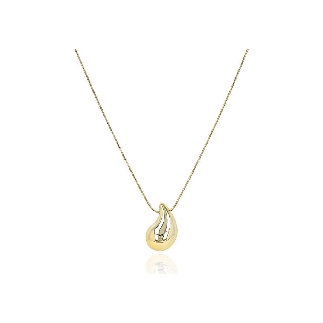 Gold Teardrop Pendant Necklace