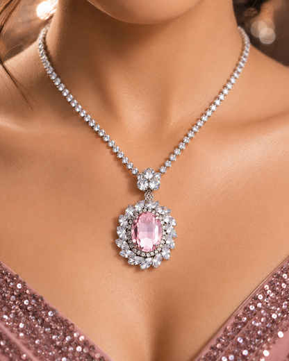 Pink Pearl Necklace Set