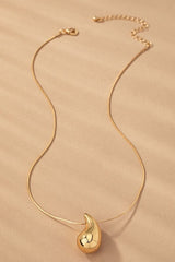 BELARIC Elegant Gold Plated Teardrop Pendant Necklace for Women | Minimalist Daily Wear Jewellery