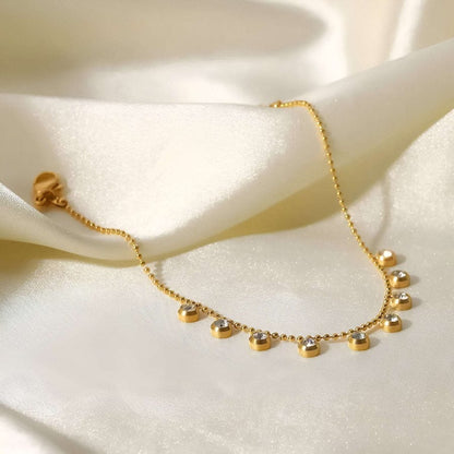 Gold Crystal Charm Bracelet