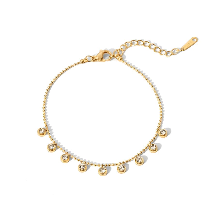 BELARIC Elegant Gold Plated Crystal Charm Bracelet for Women | Minimalist Adjustable Chain Bracelet