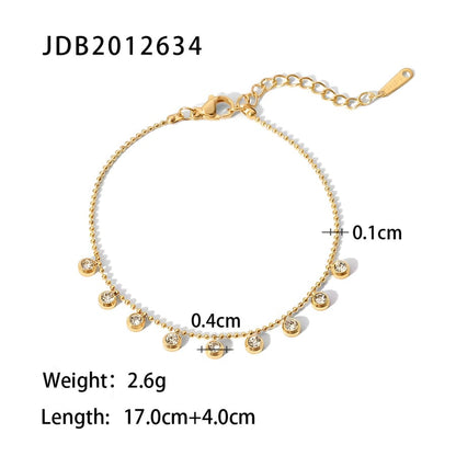 Gold Crystal Charm Bracelet