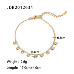 BELARIC Elegant Gold Plated Crystal Charm Bracelet for Women | Minimalist Adjustable Chain Bracelet