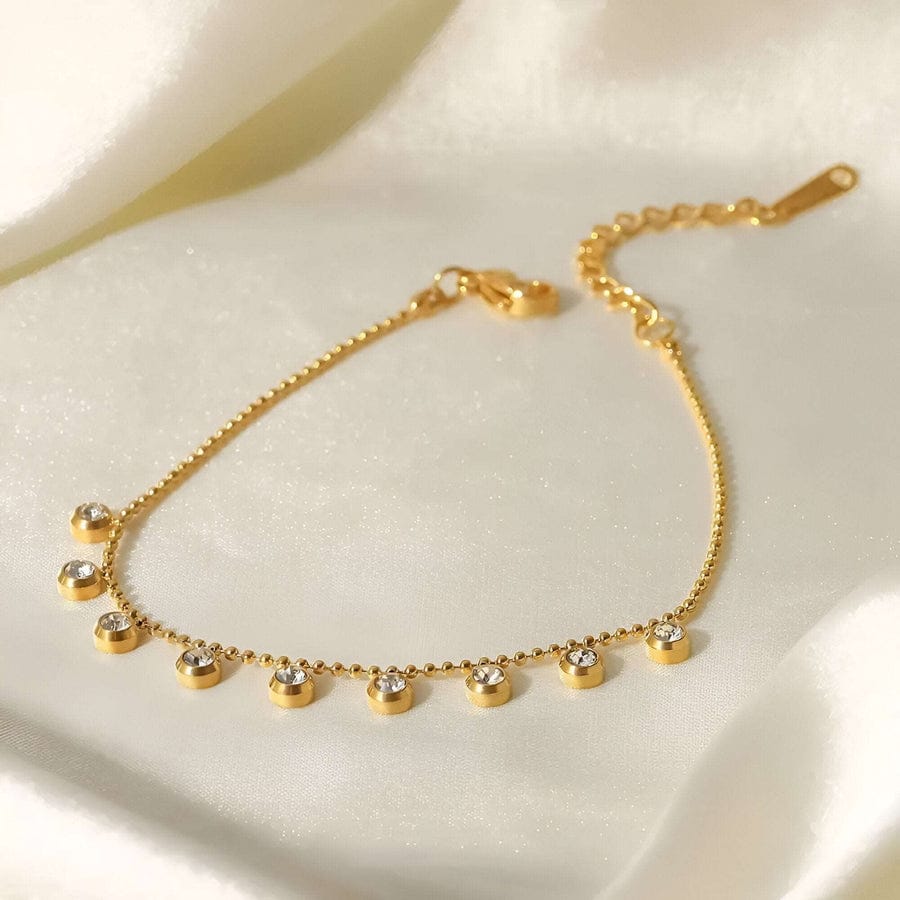 Gold Crystal Charm Bracelet