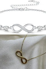 BELARIC Elegant Infinity Necklace & Bracelet Combo for Women – Gold & Silver Couple Jewelry Gift