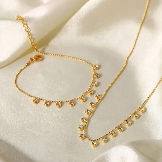 Crystal Drop Necklace Set