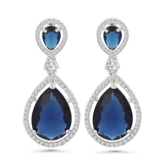Blue Diamond Drop Earrings - BELARIC