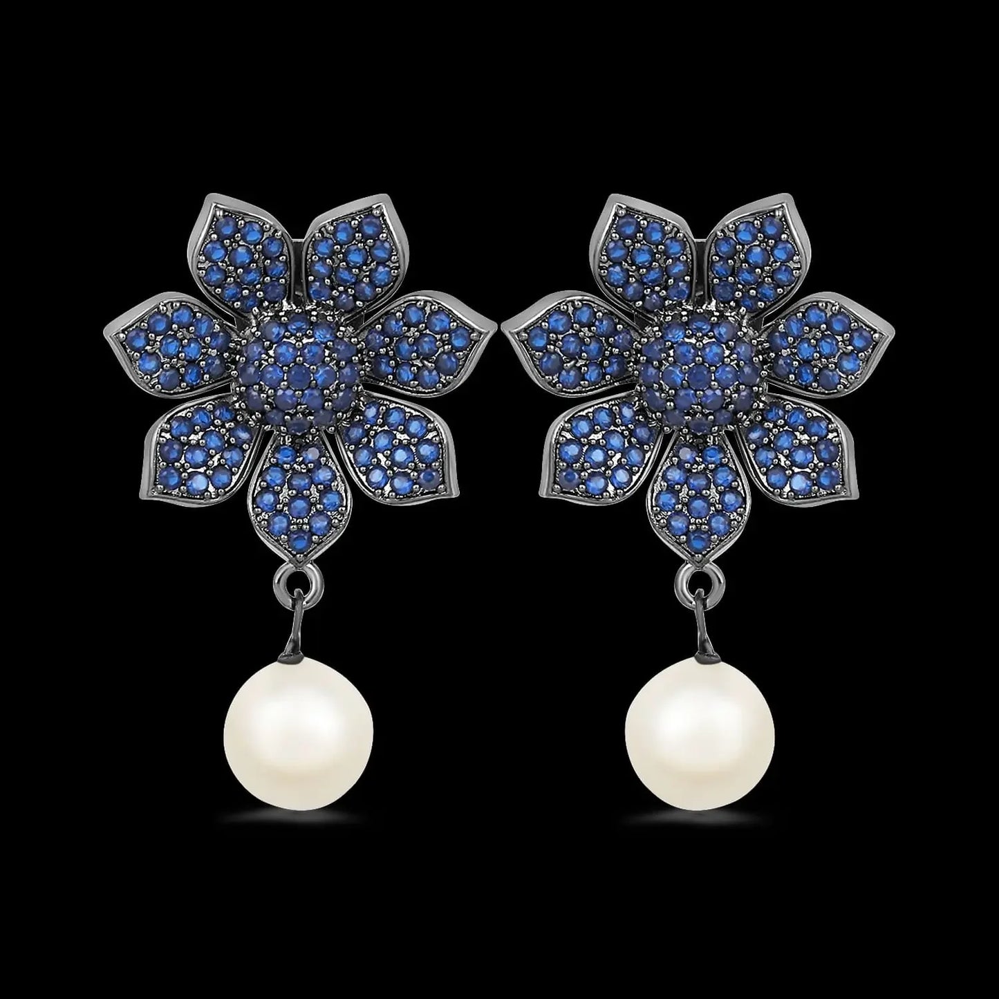Pearl Drop Dangle Earrings for Women Purple - BELARIC