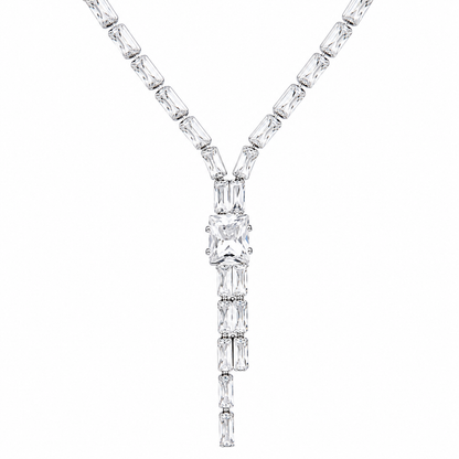 Silver CZ Necklace Set