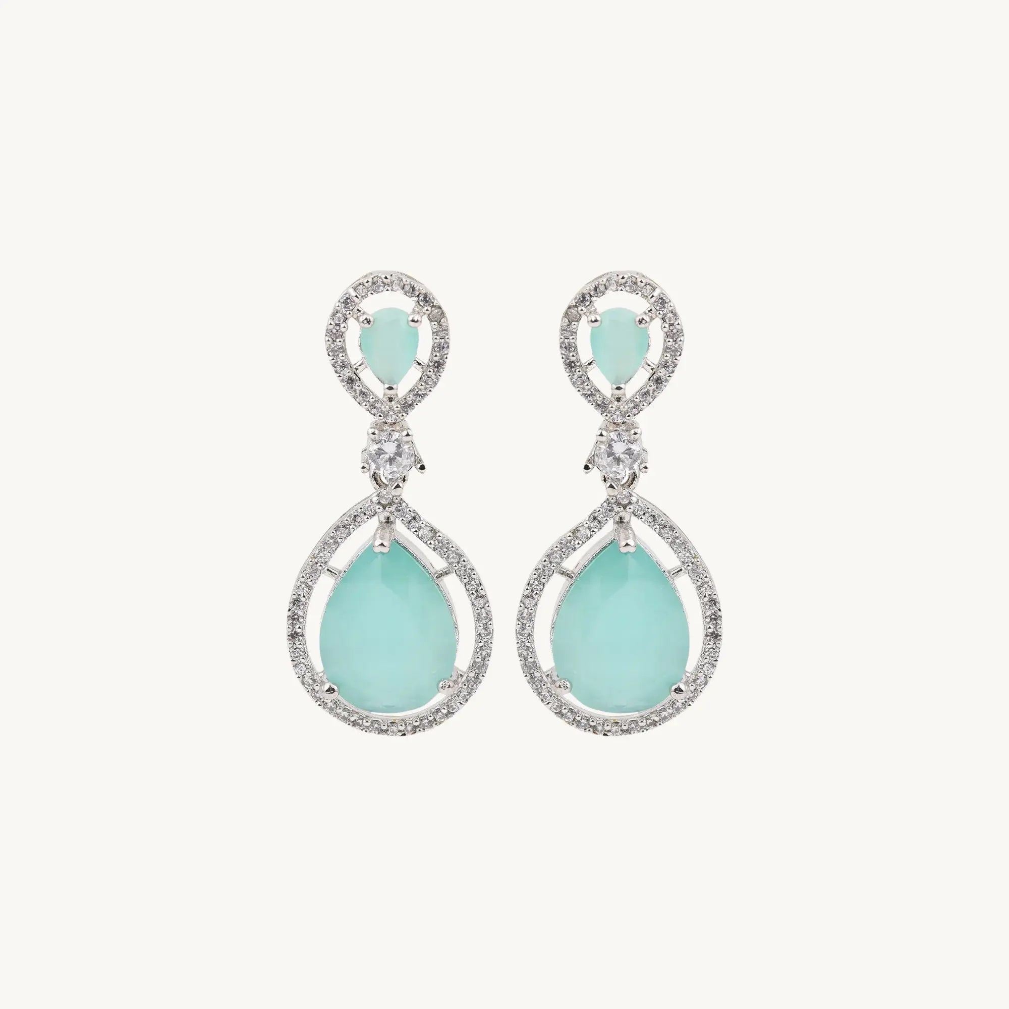 DZOIR Fashion Stylish Sky Blue Earrings for Women & Girls | Elegant Dangle Earrings for Special Occasions & Everyday Wear | Trendy Earrings in Sky Blue for Fashion Lovers - DZOIR