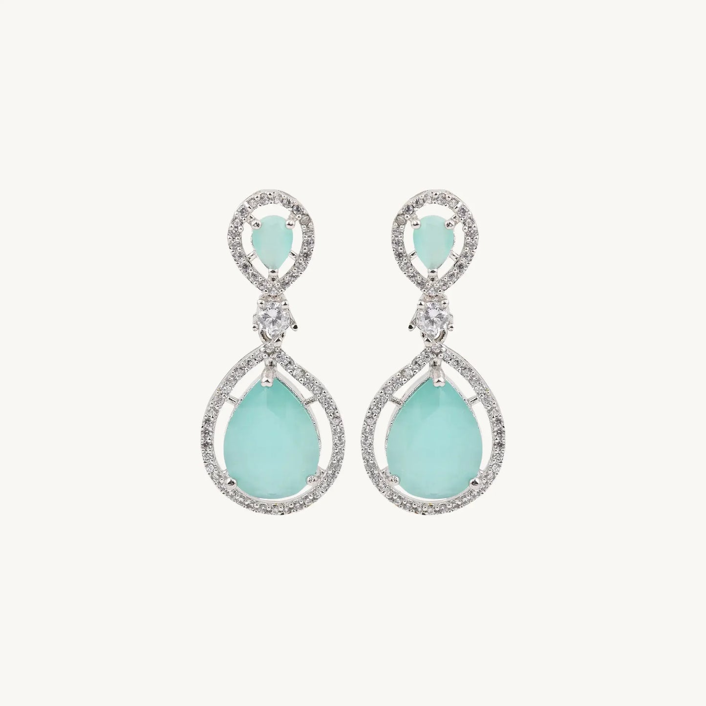 Aqua Blue Teardrop Earrings - BELARIC