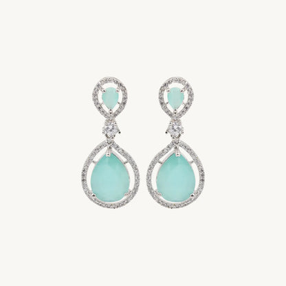 Aqua Blue Teardrop Earrings - BELARIC