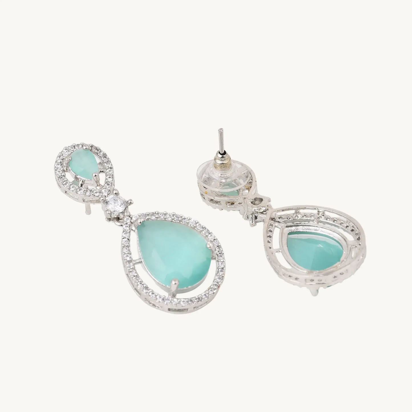 Aqua Blue Teardrop Earrings - BELARIC