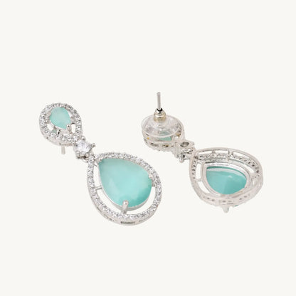 Aqua Blue Teardrop Earrings - BELARIC