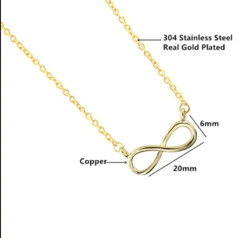 Elegant Gold-Tone Infinity Necklace for Women – Minimalist & Stylish Jewellery - DZOIR