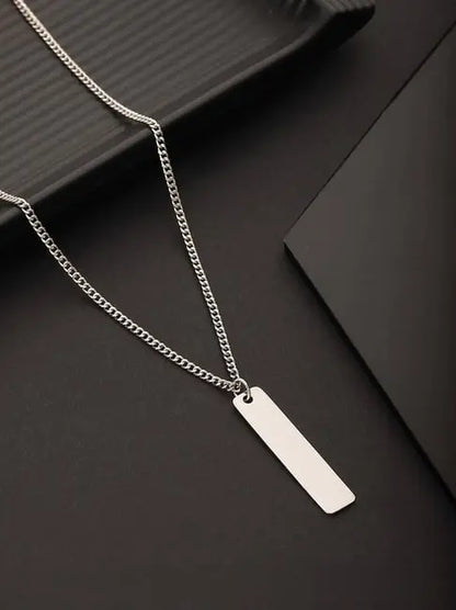 Men’s Stainless Steel Bar Necklace – Sleek & Stylish - BELARIC