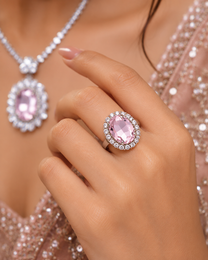Pink Pearl Necklace Set