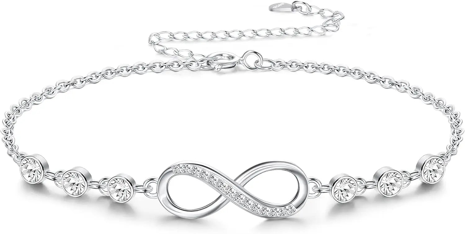 Elegant Infinity Bracelet for Women – Silver Plated with Sparkling CZ Stones - BELARIC