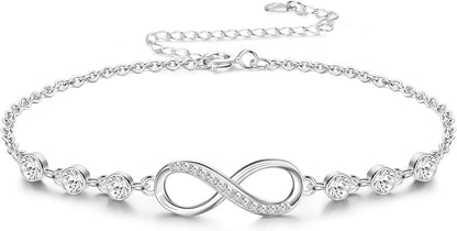 Elegant Infinity Bracelet for Women – Silver Plated with Sparkling CZ Stones - BELARIC